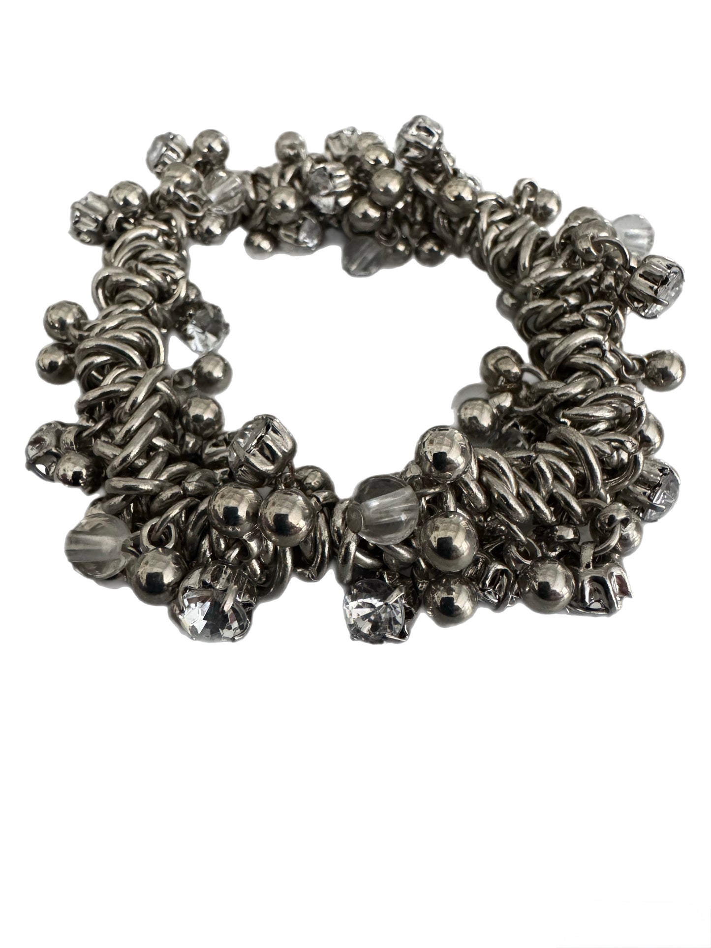 Silver Cluster Charm Bracelet