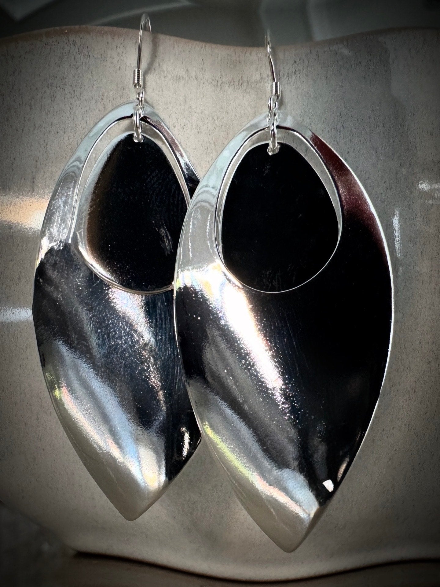 Sculptural Silver Statement Earrings