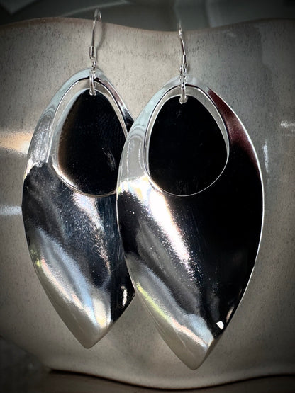 Sculptural Silver Statement Earrings