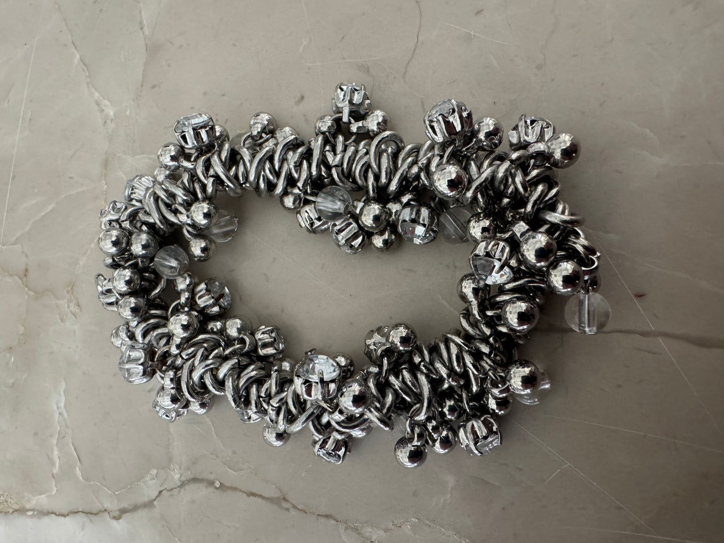 Silver Cluster Charm Bracelet