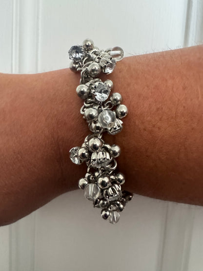 Silver Cluster Charm Bracelet