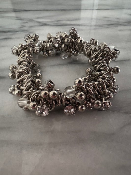 Silver Cluster Charm Bracelet